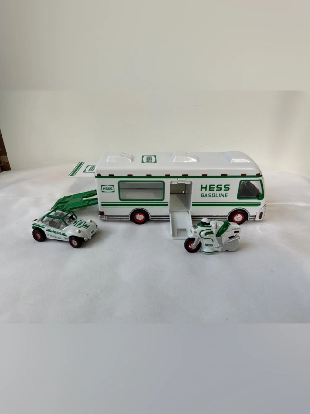 1998 Hess Truck Recreation Van with Dune Buggy and Motorcycle